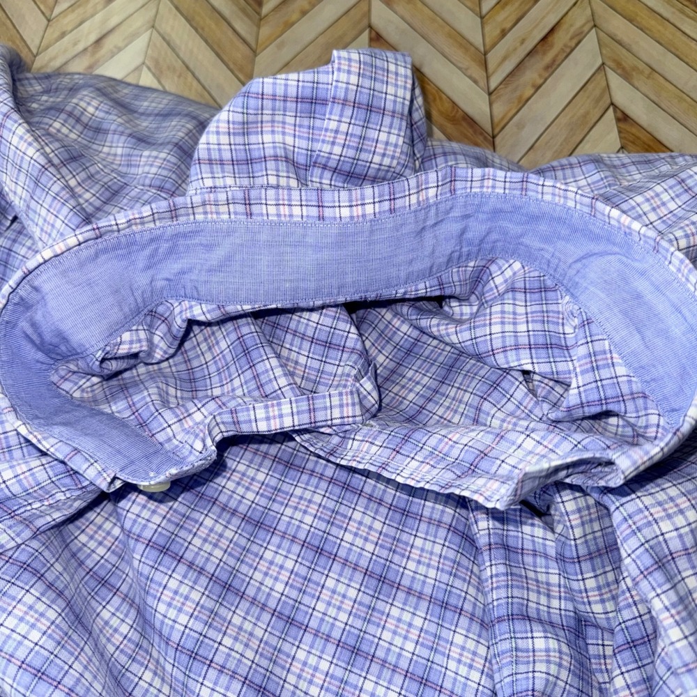 Ralph Lauren Plaid Button Down Shirt Mens XXL Blue White Long Sleeve Cotton Logo - Picture 14 of 14